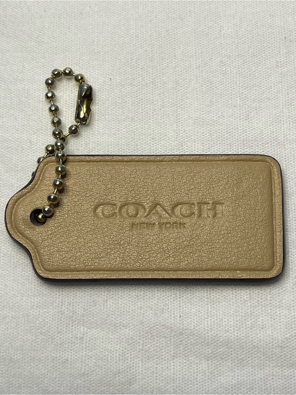 Coach Leather Hang Tag in Tan and  Brown
